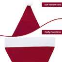 Santa Hat, Santa Hat for Adults, Unisex Velvet Comfort Wine Red Christmas Hats Extra Thicken Classic Plush for Christmas New Year Festive Holiday Party Supplies