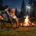 SUNNYFEEL Oversized Camping Chairs for Adults, Heavy Duty Portable Folding Chair with Carry Bag, Side Pockets & Cup Holder, Supports 300 lbs, for Tailgating Hiking Picnic Backyard Black