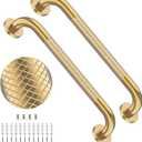 20 Inch Brushed Gold Shower Grab Bar with Anti-Slip Knurled Grip | YuanDe Stainless Steel Bathroom Grab BarsShower Handrail Support, Handicap Elderly Balance Assist Handles-2Packs