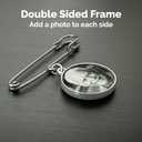 Wedding Boutonniere Bouquet Charm Pin Double Sided Round Photo Charm Mother of the Bride Gift for Groom with Photo Resizing Software