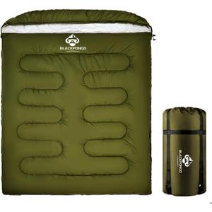 Double Sleeping Bag for Adults Men Women, XL Queen Size Two Person Sleeping Bag for All Season Camping Hiking Backpacking 2 Person Sleeping Bags for Cold Weather & Warm