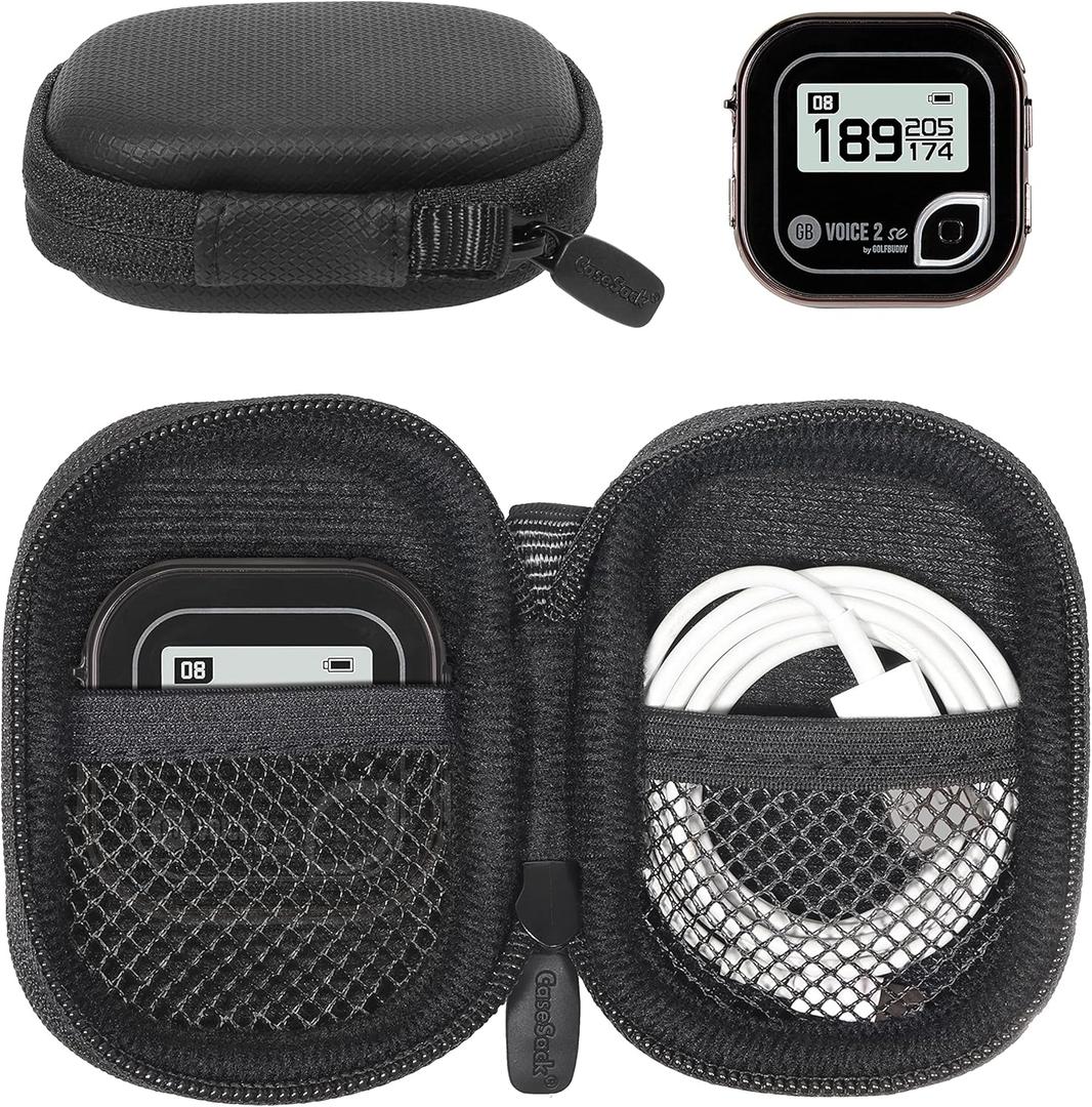 CaseSack Golf Course GPS Case Compatible with GOLFBUDDY Voice 2S+ Talking GPS Rangefinder, Voice, Voice 2, Bushnell NeoGhost, Garmin 010-01959-00 Approach G10 (Black)