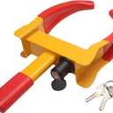 MaySpare Universal Wheel Lock, Heavy Duty Tire Lock, Automotive Anti-Theft Lock for Cars, SUVs, Motorcycles, Golf Carts, Bright Color for Deterrence, with 3 Locks (Yellow-Red), LOCK-5-RED