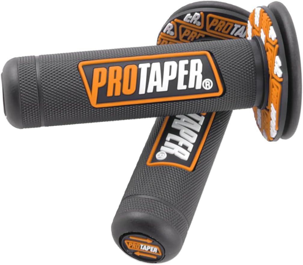 7/8" Motorcross Handle Grips Dirt Bike 22mm 24mm Truster Grips Motorcycle Ergonomic Bar End Non Slip Grip Gel Gep Scooter Cruiser Racing Mountain (Black Orange, Pro Taper)
