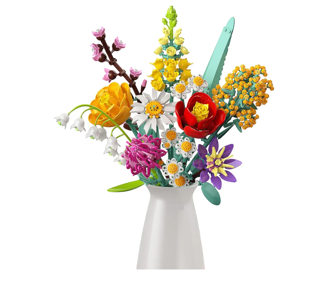 MONOFUN Flower Bouquet Building Set, 1070PCS DIY Botanical Blocks for Home & Office Decor, Gift for Adults & Kids Age 8+, Ideal for Birthday, Valentine's Day, Graduation, Mother's Day