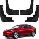 Mud Flaps Accessories for Tesla Model Y 2025 - Fenders Perforation-Free Durable All-Weather Fenders, Model fits with Tesla Model Y 2020-2025,Fit New Model Y(Set of 4)