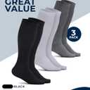 Pembrook Cotton Light Compression Socks for Women & Men - 3 Pairs | 8-15 mmHg Comfort Compression Socks for Men & Women, M