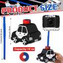 Tanlade 12 Set Police Car Cups with Straws, Police Birthday Party Decoration for Kids,10oz Plastic Transportation Shape Cup Reusable Traffic Vehicle Birthday Party Favor for Car