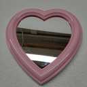 BinaryABC Heart Makeup Mirror Cosmetic Mirror Wall Desktop Mirror Bedroom Mirror,Valentines Day Gift(Light Pink)