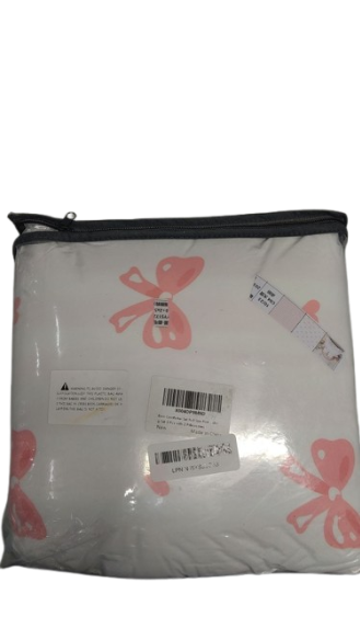 Bow and Heart White Pink Bed Sheet 
