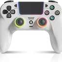 GUOC LED Wireless Controller with Hall Effect Joystick and Trigger,4 Macron Boutton Extended Grip Controller Dual Vibration, Remap/Turbo Function
