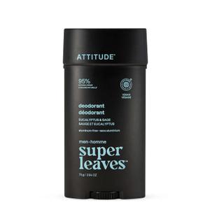 ATTITUDE Aluminum-Free Deodorant for Men, 95% Natural Origin Ingredients, EWG Verified, Plant Based Odor Control, With Baking Soda, 2.64 Oz