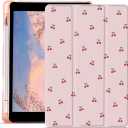JOYLAND Cute Cherry Printed Case for iPad Air 4 2020/iPad Air 5 2022 10.9 Inch with Pencil Holder, Auto Wake/Sleep Cute Fruit Shockproof Case, Trifold Stand Pink Girly Cover for Girls Kids