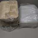 Sugarcane Fiber 24 oz 4 Compartments disposable plates with Lids Bagasse Plant Fibers Freezer Safe 50 Pack