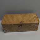 Wicker Storage Basket with Lid, Natural Seagrass Storage Baskets for Organizing, Rectangular Woven Basket for Storage, Decorative Boxes Bins with Lids Home Organizer Decor (9.05" x 5.11" x 3.34")