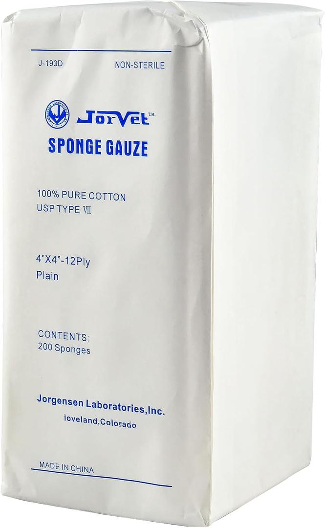 Sponge Gauze 4"X4" 12 Ply