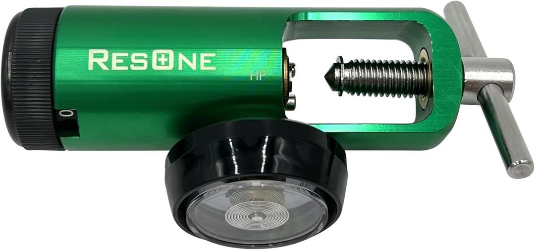 25LPM Oxygen Regulator CGA-870, Adjustable Flow 0-25 LPM - ASTM G175-03 - Aluminum/Brass, Max Inlet: 3000 PSI, Outlet: 50 PSI - Compact 1.38 inches X 4.65 inches