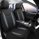 CAROMOP Waterproof Car Seat Cover Full Seats, Neoprene Seat Covers for Cars,Split Bench Compatible Car Interior Covers, Universal Fit Most Car Sedan Truck SUV(Black/Gray) (Black)