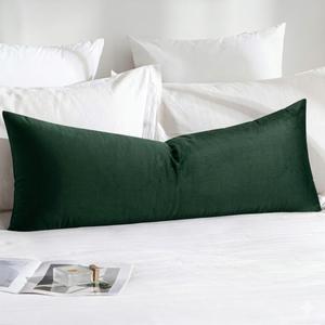 MIULEE Velvet Pillow Cover Soft Luxury Decorative Throw Pillow Cover Single Rectangle Cushion Case for Couch Sofa Bedroom Car Decor,14x36 Inch Dark Green