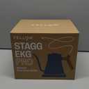 Fellow Stagg EKG Pro Electric Gooseneck Kettle - Pour-Over Coffee and Tea, Quick Heating, Precise Temperature Control, Scheduling, Built-in Brew Timer, Stone Blue with Walnut Wood Handle, 0.9 Liter