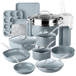 GRANITESTONE Ceraluxe 20Pc Pots and Pans Set Non Stick Ceramic Cookware Set