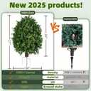 QIANYUN Boxwood Topiary Bush Artificial Shrubs for Outdoors, Artificial Boxwood Topiary Ball Tree, UV Resistant Evergreen for Front Porch, Garden, Yard & Balcony Decor