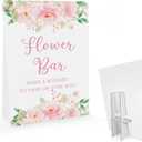 Baby Shower/Bridal Shower Flower Bar Sign-Make A Bouquet to Take on Your Way, Love is in Bloom Decorations, Bridal Shower Signs, Floral Wedding Sign (8 x 11 inch) BBS29