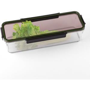 Celery Keeper for Refrigerator, Celery Storage Container with Lid, BPA-Free Long Plastic Fridge Storage Container for Fresh Celeries, Easy to Clean and Leak Proof, Food Storage Bins for Kitchen
