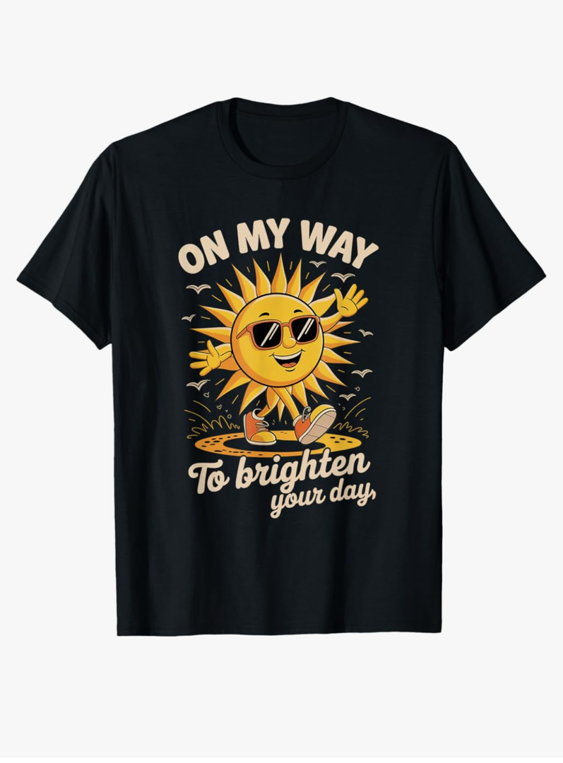 On My Way To Brighten Your Day With Sunshine T-Shirt, Size XL, Black