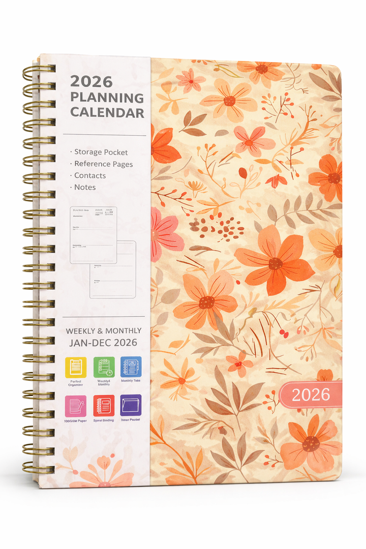 2026 Planner, Weekly and Monthly Calendar Academic Planner, Jan 2026 - Dec 2026, Planning Agenda Book for Desk Accessories and School Supplies - A5 (6.3'' x 8.5'') Pack of 5