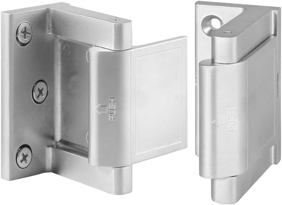Home Security Door Lock,2 Pack Child Proof Door Reinforcement Lock with Upgraded Stainless Steel Screws for Inward Swinging Door,Privacy Door Latch Defend Home and Hotels