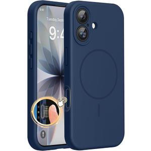 Miracase Magnetic for iPhone 17 Case, Compatible with MagSafe, Integrated Silicone Camera Control Cover, 3.0mm Thicken Shockproof Drop Protection Phone Case for 17,Dark Blue