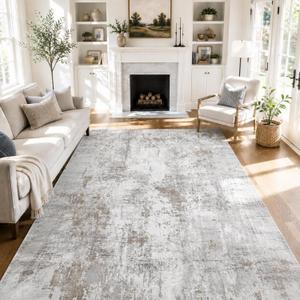 5x7 Area Rug Washable Non-Slip Living Room Rugs,Gray Area Rug