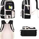 HORHREAR Kawaii Backpack 5Pcs Set for School, Cute Clear Backpack Preppy with Aesthetics Pendant for Girls Boys Primary Bag (Black)