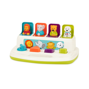 Battat – Cause – and – Effect Toy – Developmental Toy with Buttons & Colors – Color Sorting Animal Toys – for Kids, Toddlers, Babies – 18+ Months – Pop – Up Pals