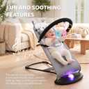 Baby Bouncer Seat, Foldable Baby Rocker, Mesh Fabric, Cat Headrest