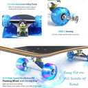 Complete Skateboards- Standard Skateboards for Beginners Kids Boys Girls Teenager- 31''x8''Double Kick Concave, Fascinating Cool, Solid&Durable