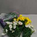 HyeFlora Artificial Flowers for Outdoors Fake Plants Outside Decoration, 10 Bundles Silk Colorful Morning Glory with Eucalyptus UV Resistant Realistic Faux Flowers for Planter Front Door Garden Yard