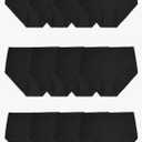 Fruit of the Loom Women's Eversoft Cotton Underwear Multipacks, Tag Free & Breathable (Size 7, Black)