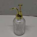 Glass Coffee Syrup Dispenser 10oz, Syrup Bottles with Ribbed Design, Gold Syrup Pump, Coffee Bar Accessories, Honey Dispenser