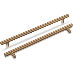 goldenwarm 35 Pack Champagne Bronze Cabinet Pulls Gold Cabinet Handles 10 inch(256mm) Champagne Drawer Pulls Brushed Bronze Cabinet Pulls Kitchen Bathroom Bedroom Furniture Handles (10in Hole Centers)
