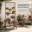 Foldable Grid Wall, Easy to Install Without Tools, Suitable for Supplier Retail, Art and Craft Display Scenarios. A Metal Grid Display Stand with Wheels and 20 Hooks, Measuring 6 Feet x 2 Feet.
