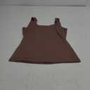 Zeagoo Women's Square Neck Double Lined Tank Tops Cute Summer Tops Seamless Slim Fit Basic Sleeveless Shirts (Brown) S