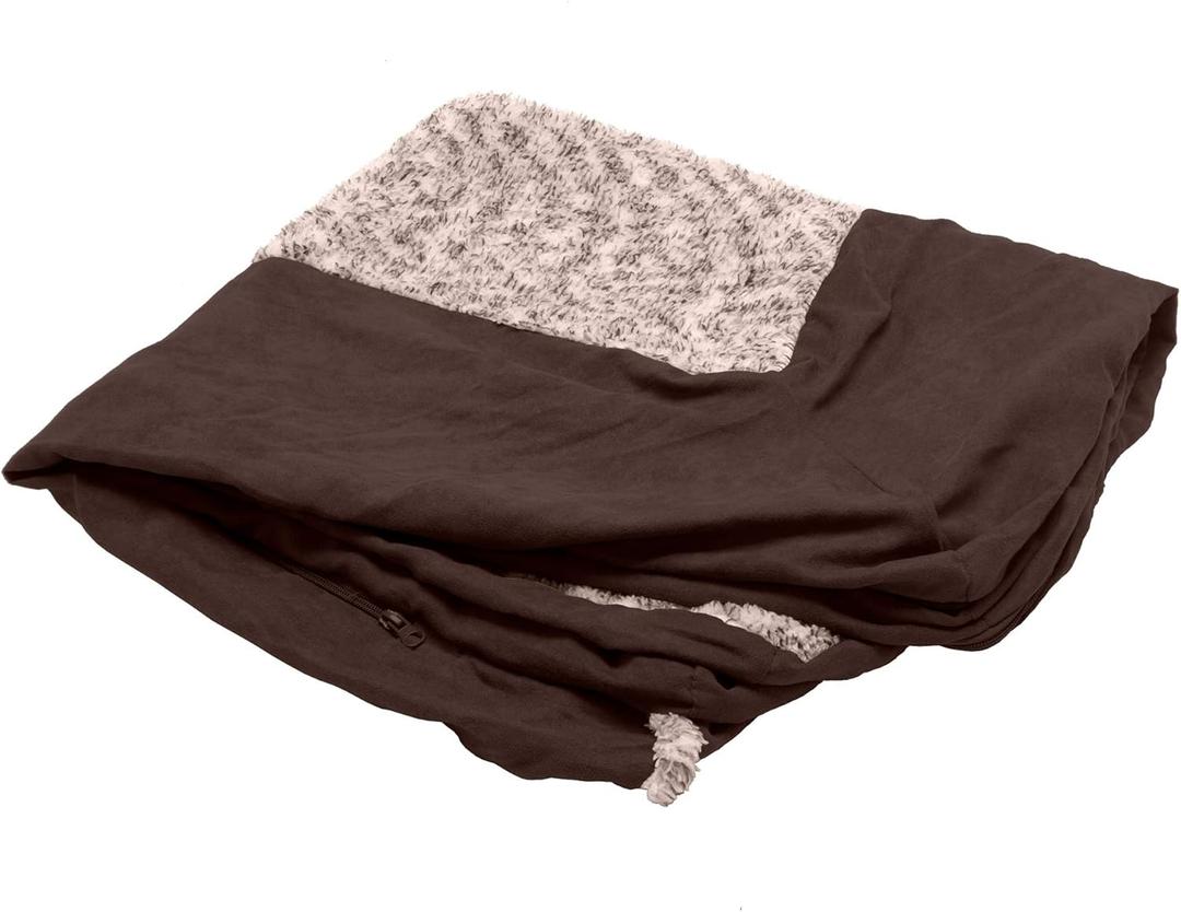 Furhaven Replacement Dog Bed Cover Two-Tone Faux Fur & Suede L Shaped Chaise, Machine Washable - Espresso, Jumbo (X-Large) Furhaven Replacement Dog Bed Cover Two-Tone Faux Fur & Suede L Shaped Chaise, Machine Washable - Espresso, Jumbo (X-Large)