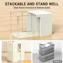 Clothes Storage Bins with Metal Frame, Foldable Clothes Organizers Storage Containers for Clothes, Sheets, Blankets, Pillows and Towels (66L, 3 Pack) Beige
