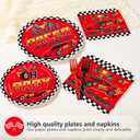 96pcs Race Car Baby Shower Decorations A Little Racer Is Revving Up Plates and Napkins Race Car Theme Tableware For Boys Baby Shower Birthday Party Decorations