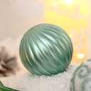 30PCS 2.36IN Christmas Tree Ornaments Assorted Pendant Shatterproof Ball Ornament Set Seasonal Decorations with Reusable Hand-Help Gift Boxes Ideal for Holiday and Party (White/Green)