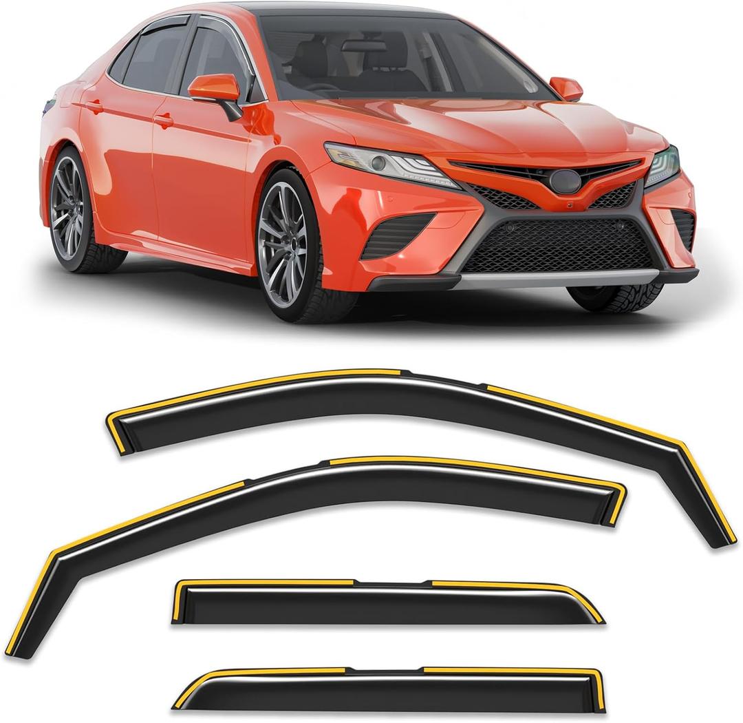 in-Channel Window Rain Guards Fit for Toyota Camry 2018 2019 2020 2021 2022 2023 2024 Low Profile Rain Guard Side Window Deflectors Window Visor Vent Visors Vent Shades Car Accessories