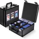Kabinka Graded Card Storage Box with Display Window for PSA/CGC Holder, TSA Combination Lock Trading Card Case for Sports Cards, Storage Slab Case with 6+2 EVA Dividers for MTG/TCGs (Carbon Fibre)