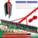 Adjustable Aquatic Weed Rake 2026 Upgrade Patents Pending,Heavy Duty Aluminum Pond Rake,Double Sided Floating Lake Rakes for Removal of Weeds, Leaves & Floating Scum